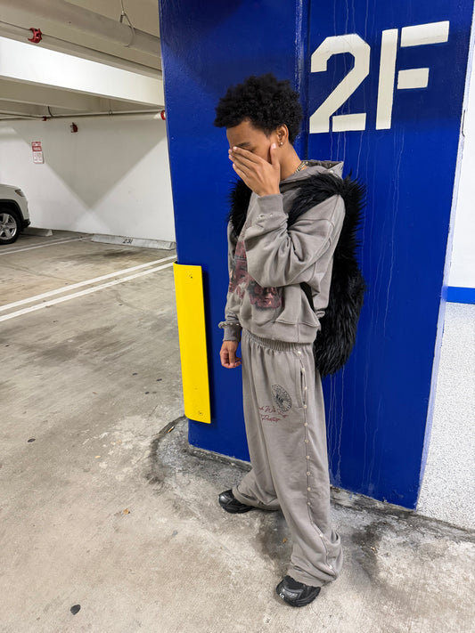 War Wide Leg Sweats (Smoke Grey)