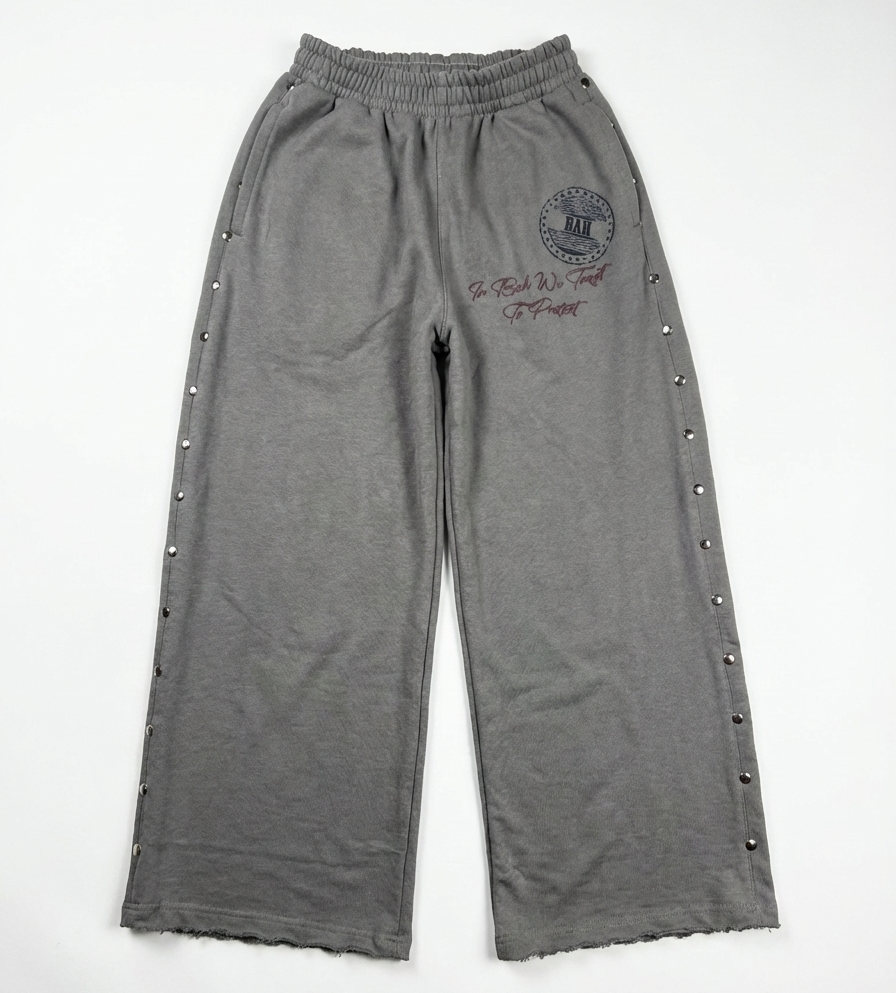 War Wide Leg Sweats (Smoke Grey)